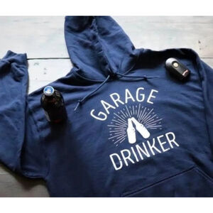 Garage Drinker Navy Hoodie